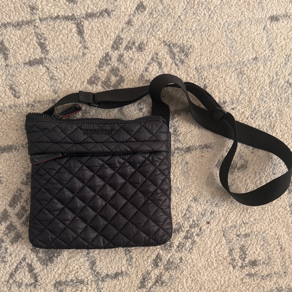 MZ Wallace Black Quilted Crossbody Bag